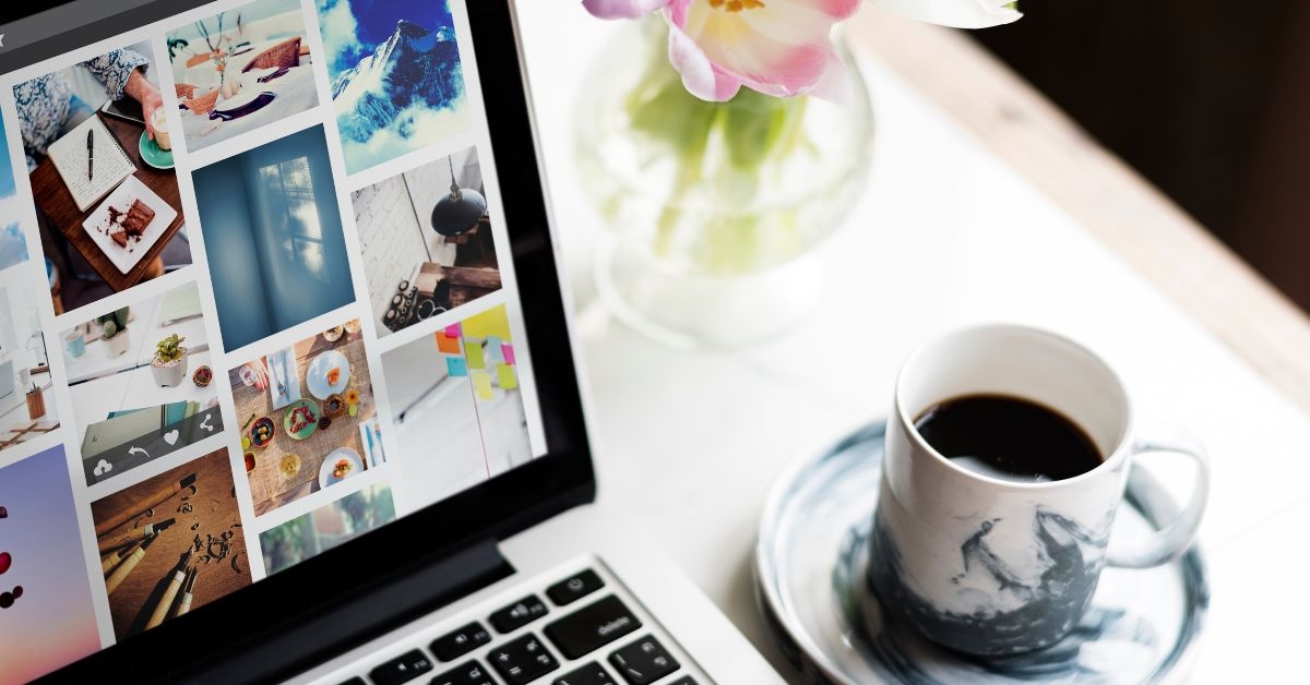 Computador com o Pinterest na tela representando como ganhar dinheiro no pinterest